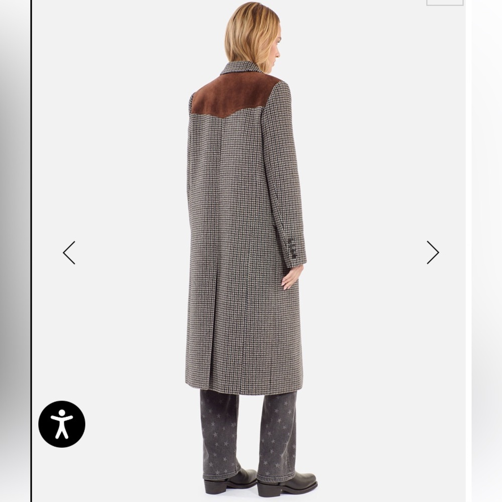 The Kooples Long Houndstooth Coat - Picture 3 of 10